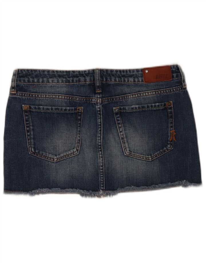 Rifle Damen Mini-Jeansrock W27 Small Blaue Baumwolle