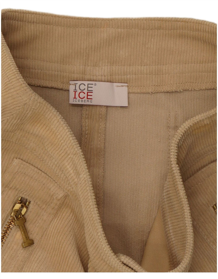 Iceberg Damen Mini-Cordrock W28 Mittelbeige Baumwolle