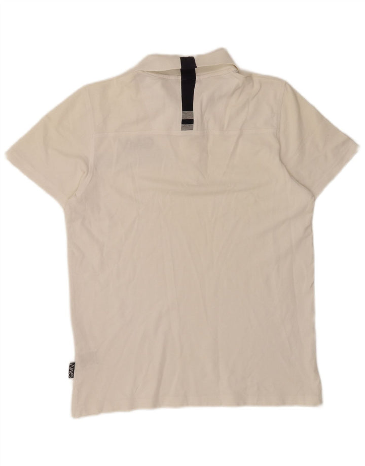 Gianmarco Venturi Herren-Poloshirt mit Grafik, mittelweiße Baumwolle