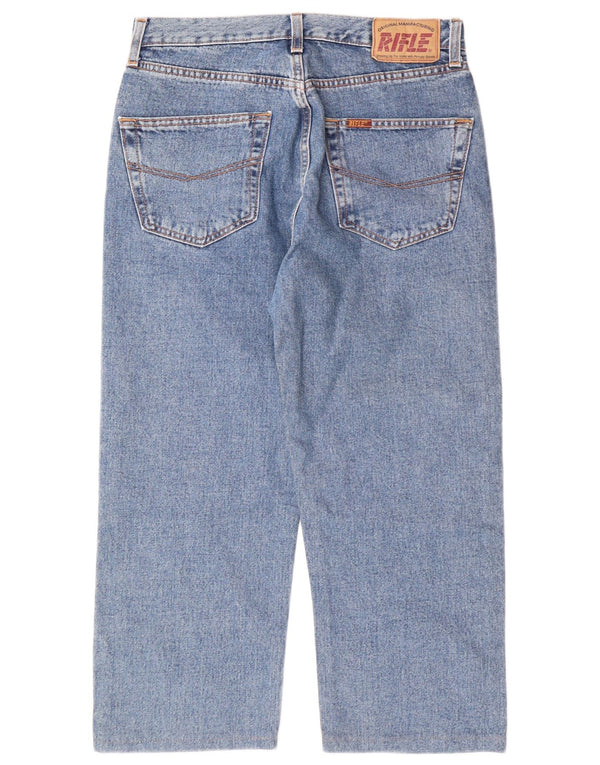 RIFLE Herren Capri-Jeans W32 L22 Blaue Baumwolle