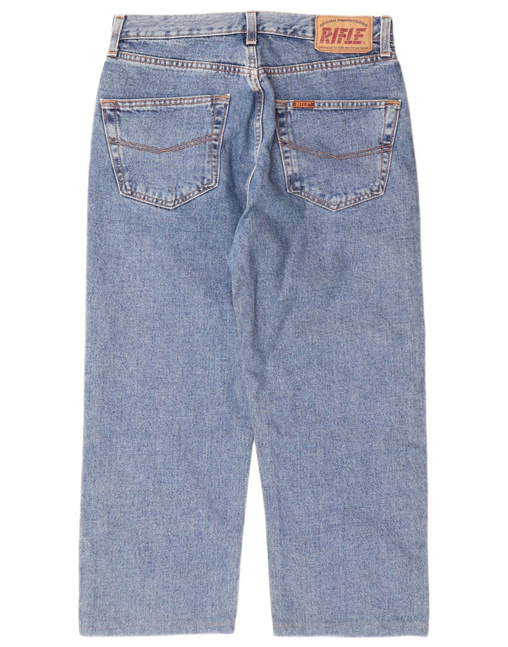 RIFLE Herren Capri-Jeans W32 L22 Blaue Baumwolle