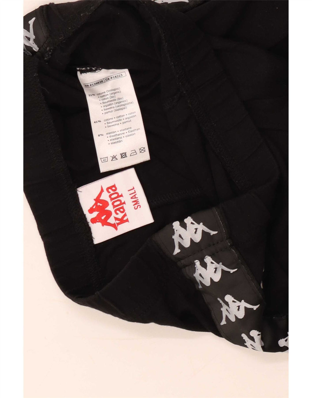 Kappa Womens Graphic Leggings UK 8 Small Schwarze Baumwolle