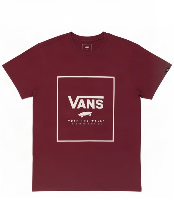 Vans Custom Fit Grafik-T-Shirt für Damen, UK 10, Größe S, Burgunderrot, Baumwolle