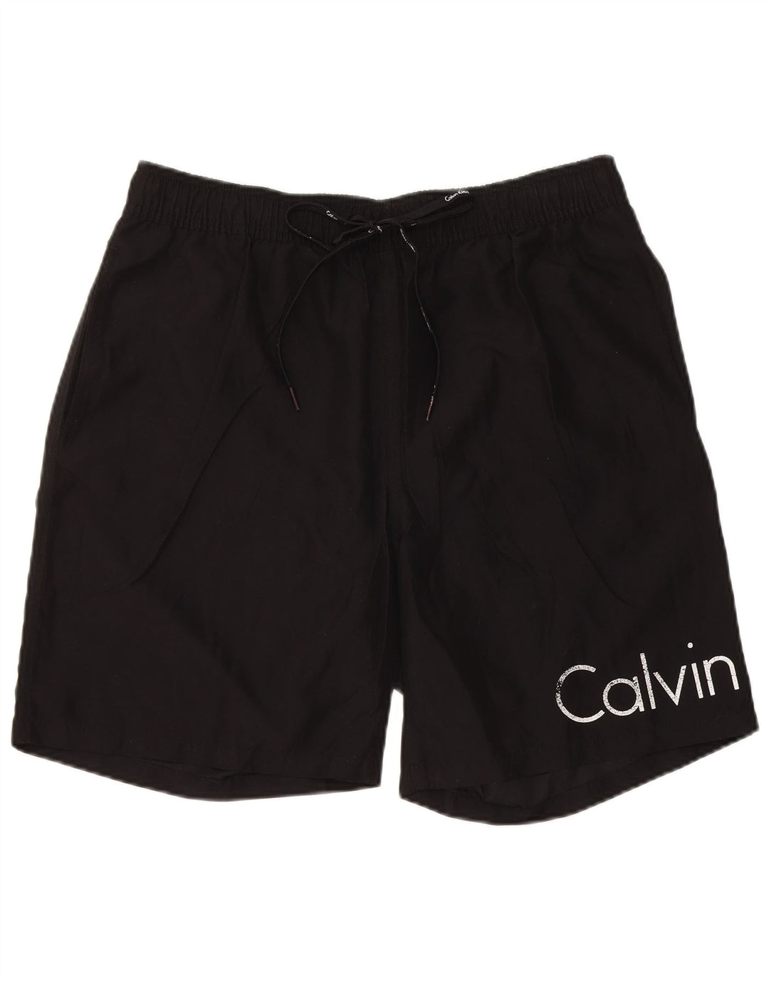 CALVIN KLEIN Herren Badeshorts mit Grafik, groß, aus schwarzem Polyester