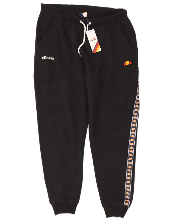 Ellesse Herren-Trainingsanzughose mit grafischem Muster, große schwarze Baumwolle