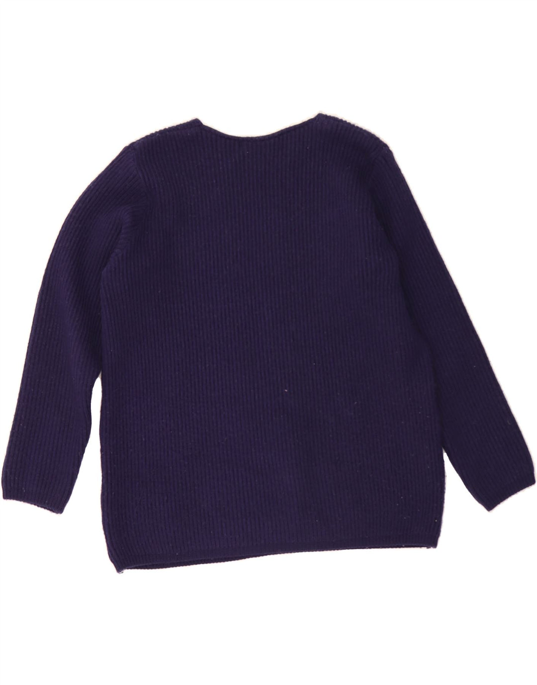 HAWKSHEAD Womens V-Neck Jumper Sweater UK 14 Medium Navy Blue Wool Vintage Hawkshead and Second-Hand Hawkshead from Messina Hembry 
