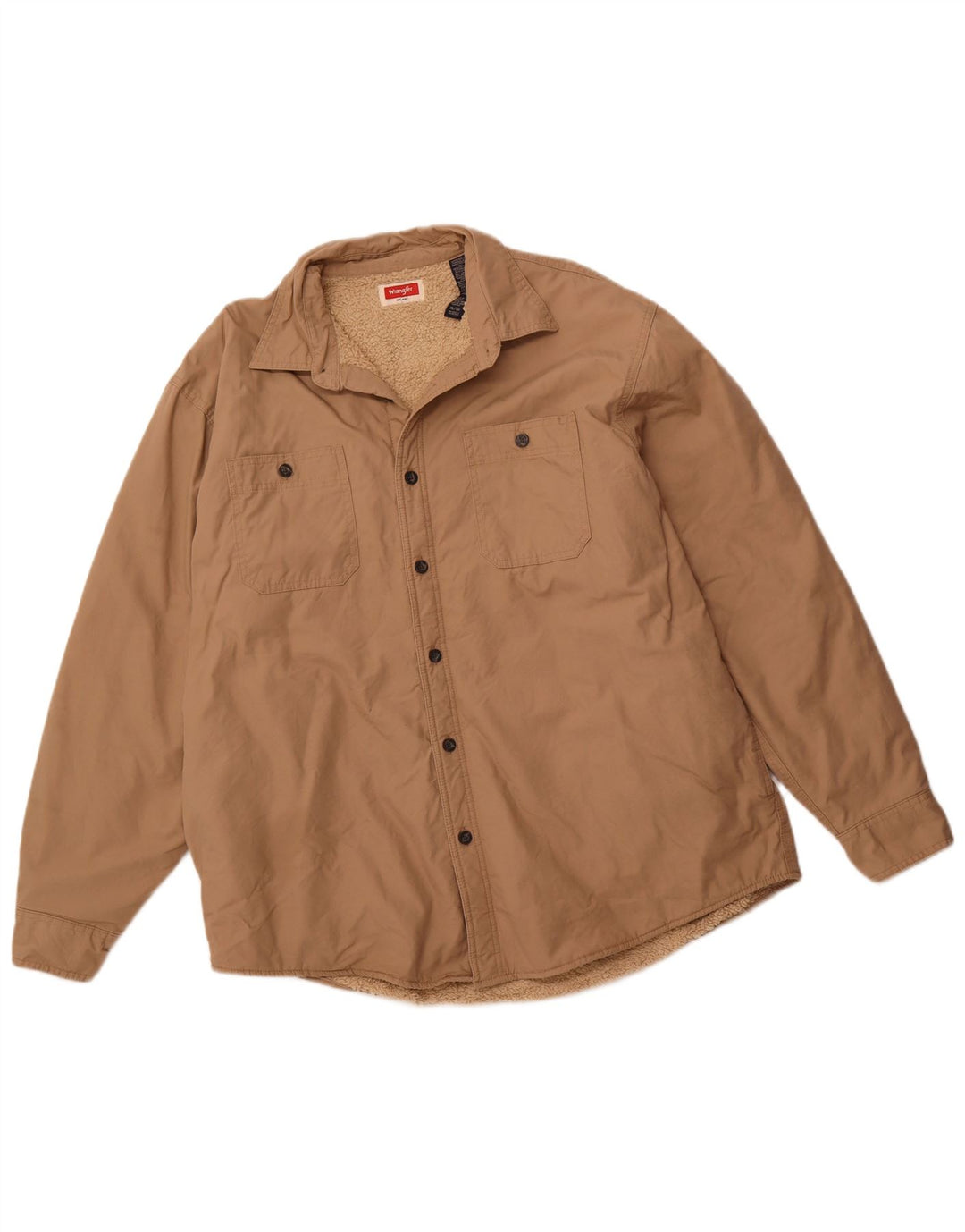 WRANGLER Herren Sherpa Jacke UK 42 XL Braune Baumwolle