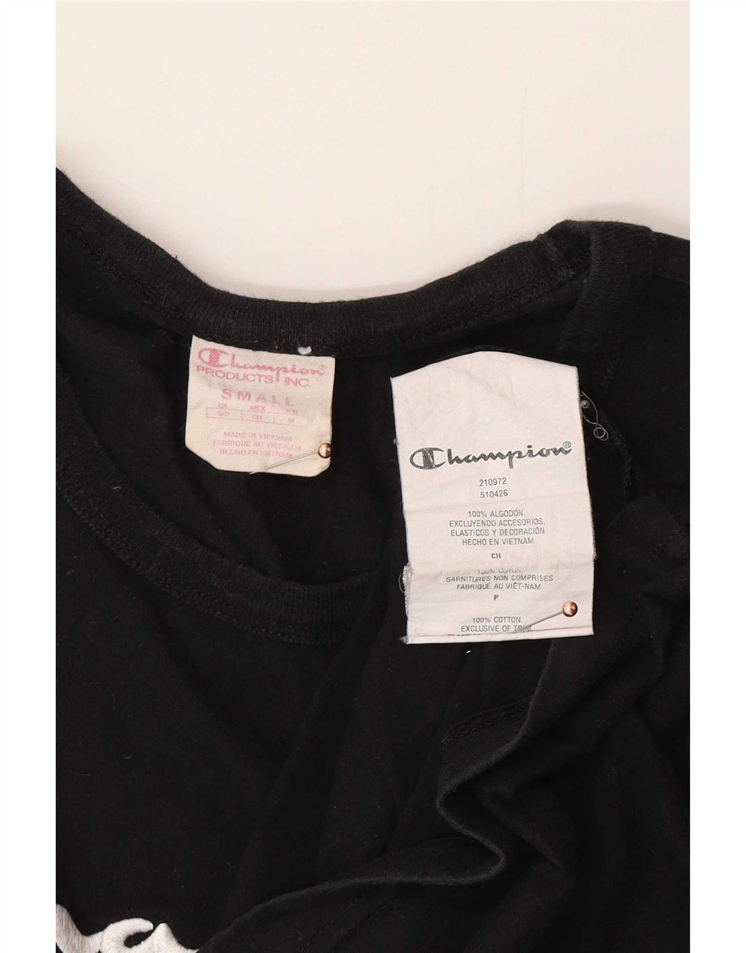 Champion Herren-T-Shirt mit Grafik, Größe S, schwarze Baumwolle