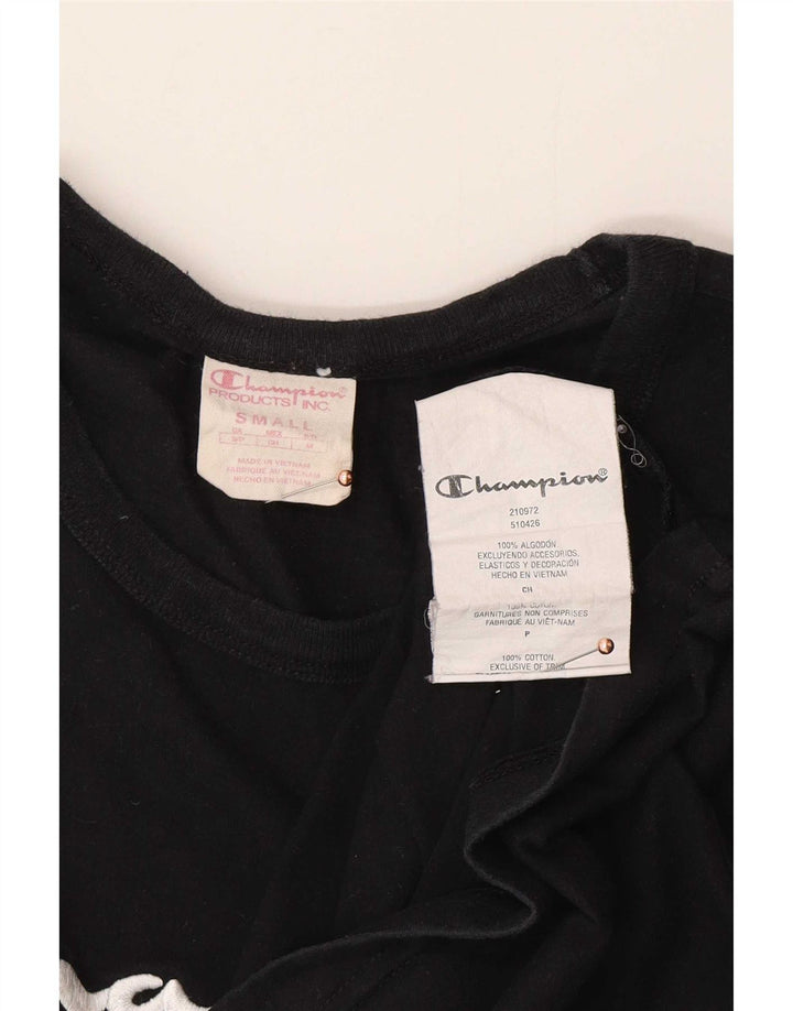 Champion Herren-T-Shirt mit Grafik, Größe S, schwarze Baumwolle