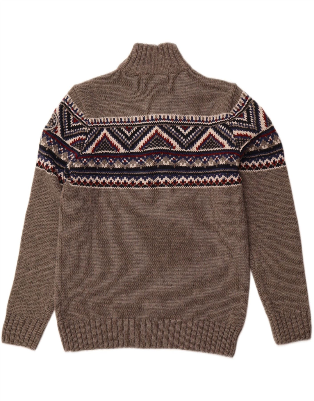 SOUTHERN Herren-Pullover mit Knopfkragen, 2XL, graues Fair-Isle-Acryl