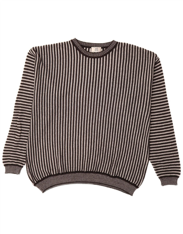 Alba Moda Herren-Pullover mit U-Boot-Ausschnitt, XL, braun gestreift