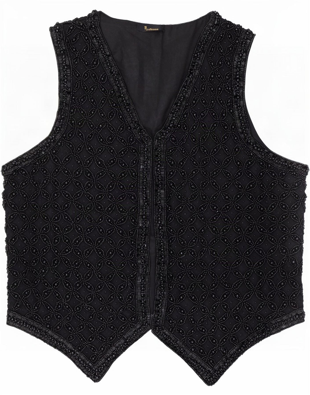 Vintage Damen Weste UK 14 Medium Schwarz