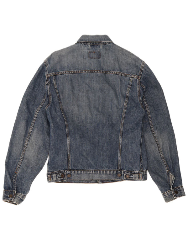 Levi's Damen Jeansjacke UK 14 Large Blaue Baumwolle
