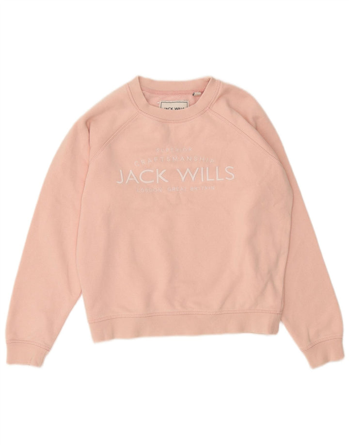 Jack Wills Damen-Sweatshirt mit Grafik, übergroß, Gr. 6, Rosa