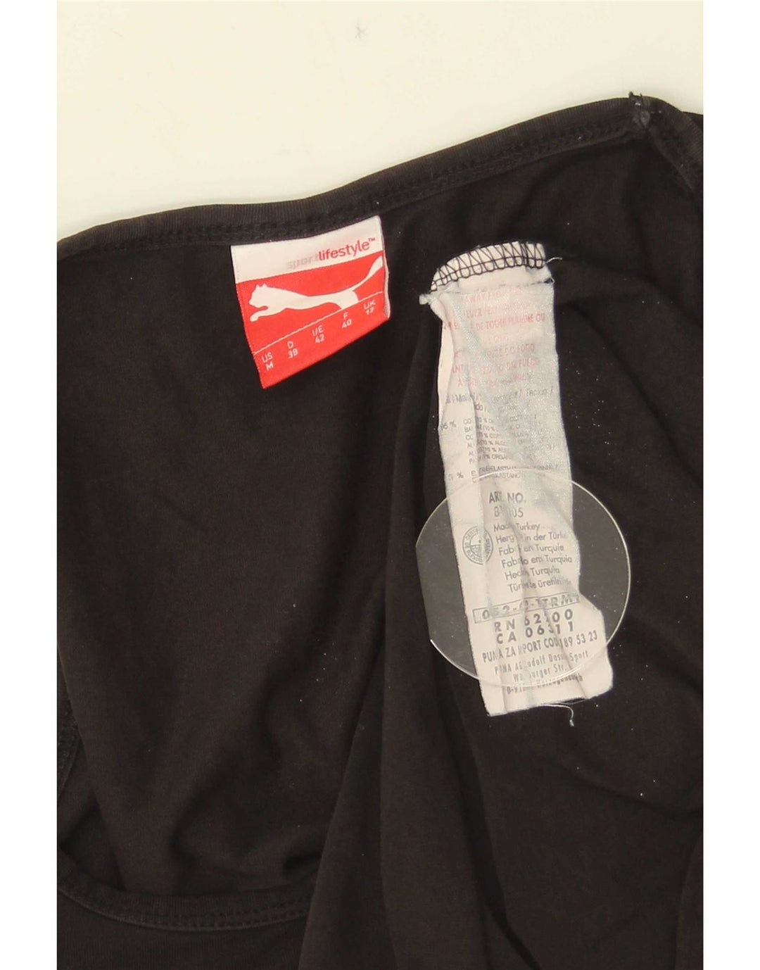 Puma Damen Weste Top UK 12 Medium Schwarz Baumwolle