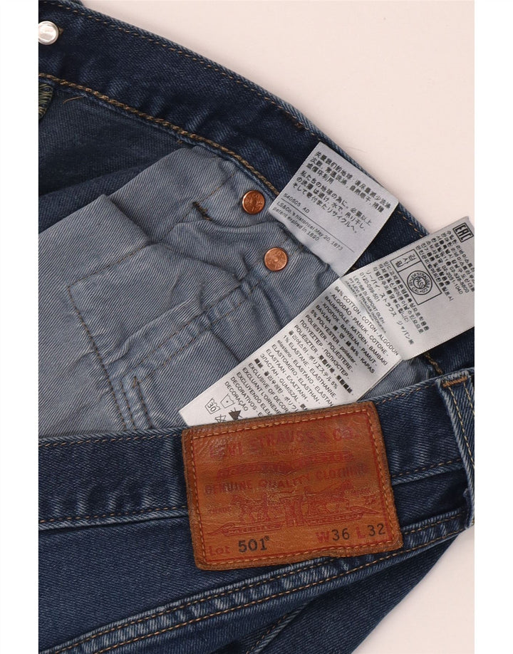 Levi's Herren 501 Straight Jeans W36 L32 Blaue Baumwolle