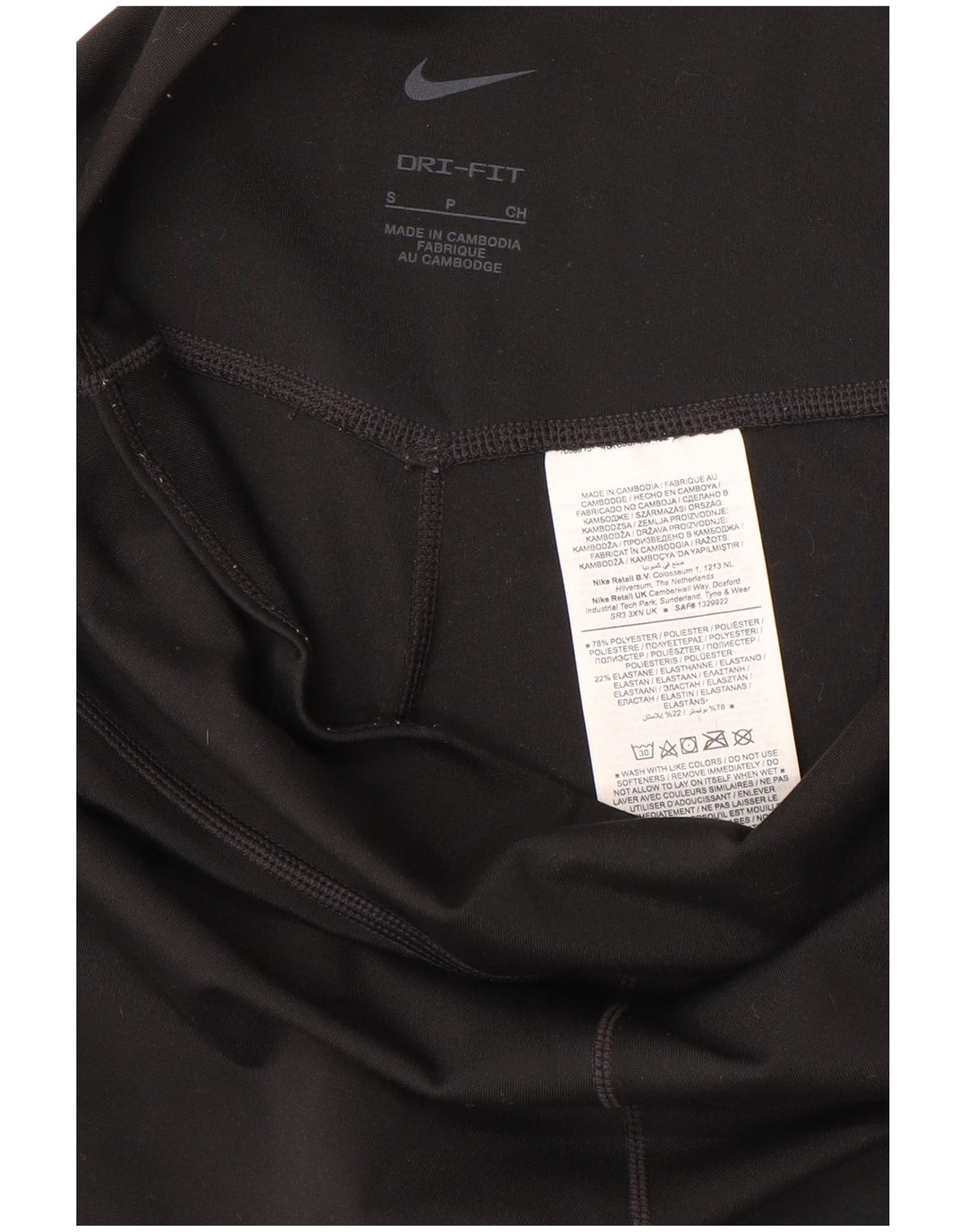 NIKE Womens Dri Fit Capri Leggings UK 10 Small Schwarz Polyester