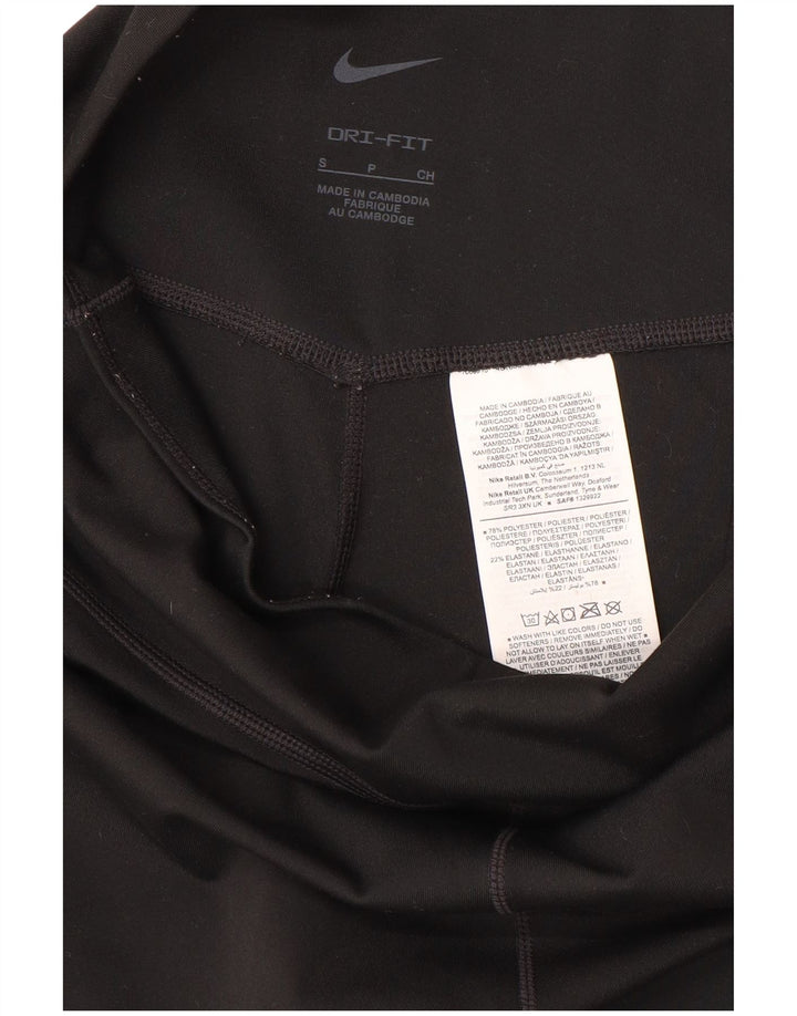 NIKE Womens Dri Fit Capri Leggings UK 10 Small Schwarz Polyester