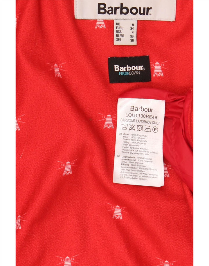 Barbour Herren gepolsterte Jacke UK 8 Small Rot Polyamid
