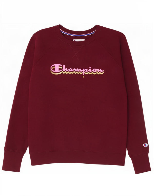 Champion Damen Grafik-Sweatshirt-Pullover, UK 16, Größe L, Burgunderrot, Baumwolle