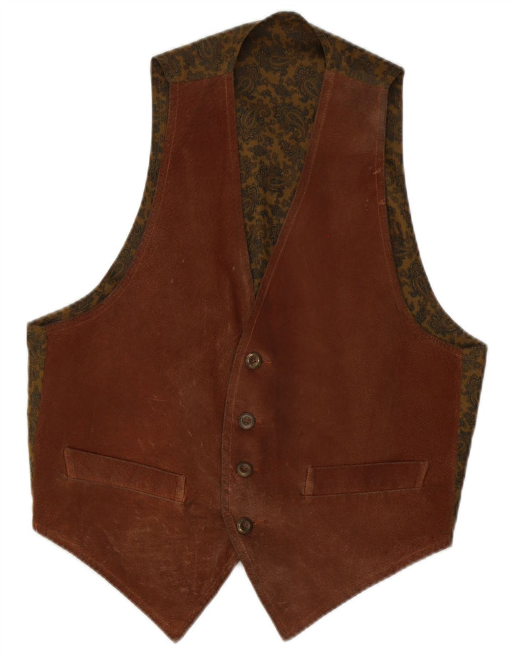 Vintage Herren Wildlederweste Klein Braun