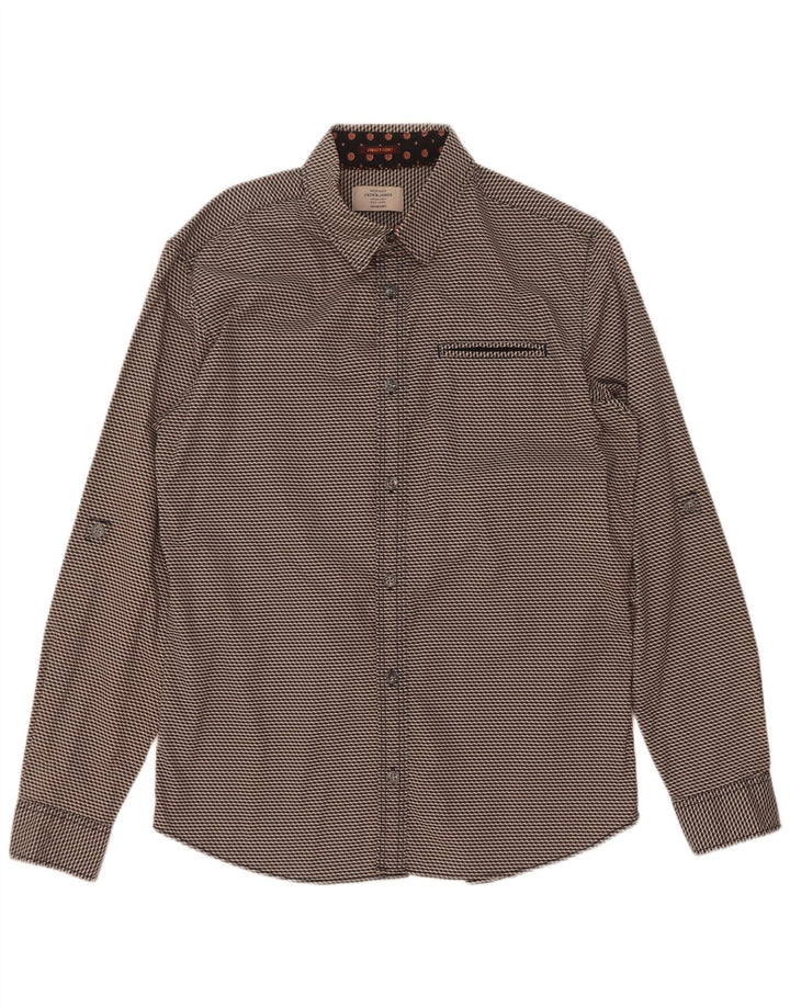 Jack & Jones Herren-Hemd, groß, graue geometrische Baumwolle