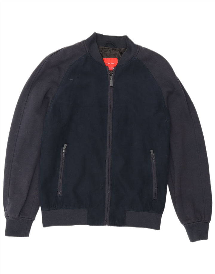 Zara Herren Bomberjacke UK 40 Large Marineblau