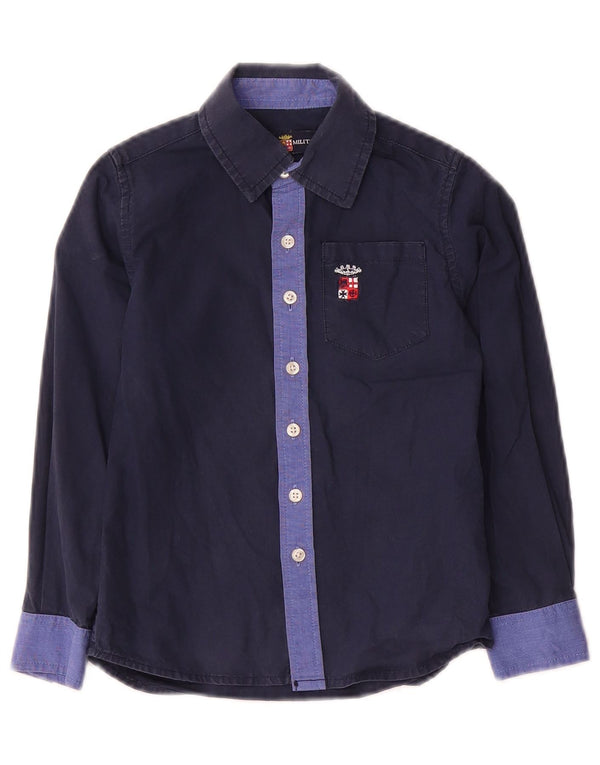 Marina Yachting Jungen-Hemd, 3–4 Jahre, marineblau, Colourblock-Baumwolle