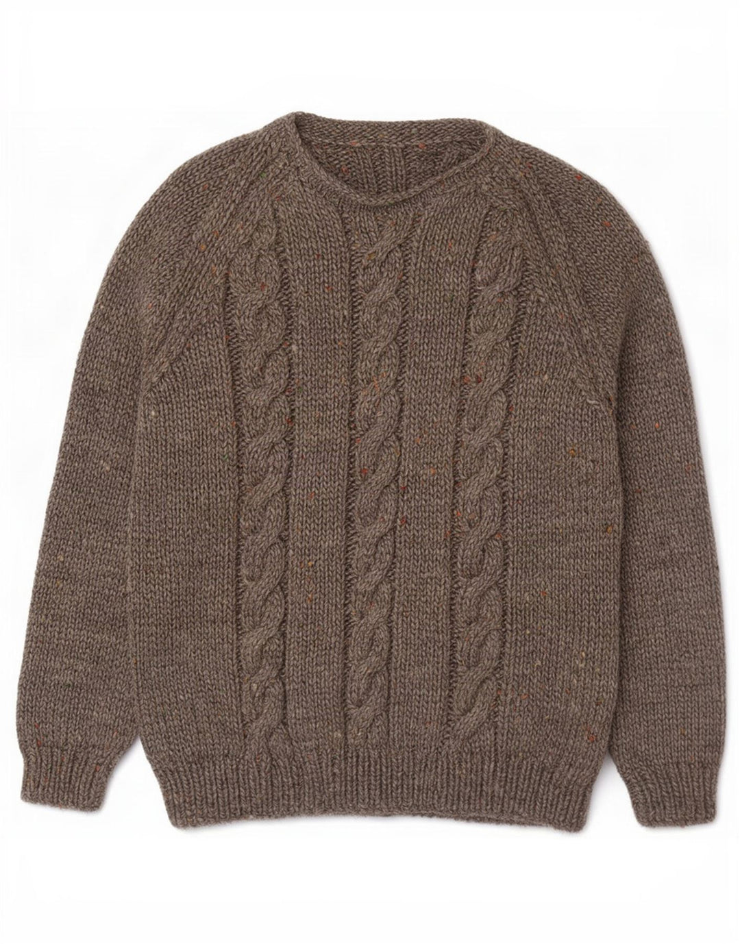 Vintage Herren-Pullover mit U-Boot-Ausschnitt, klein, grau meliert