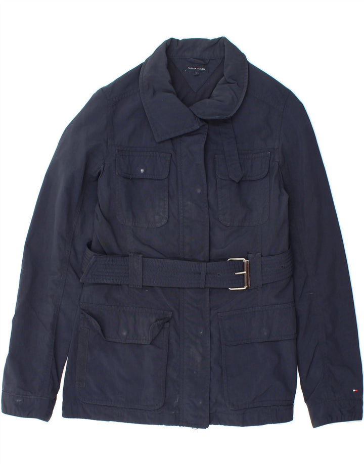 TOMMY HILFIGER Womens Utility Jacket UK 10 Small Blue Nylon Vintage Tommy Hilfiger and Second-Hand Tommy Hilfiger from Messina Hembry 