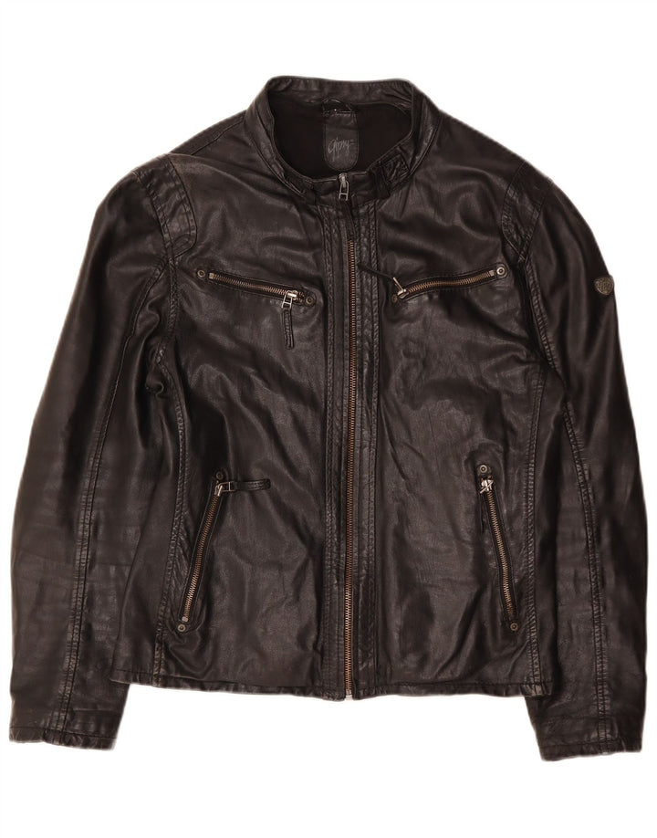 Gypsy Damen Lederjacke UK 16 Großes schwarzes Leder