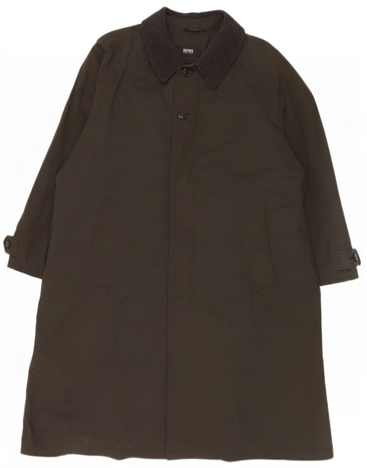 Hugo Boss Herrenmantel EU 54 2XL Khaki Baumwolle