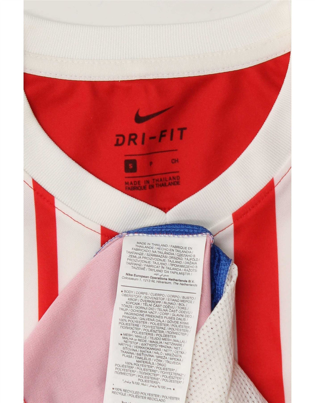 Nike Herren Dri Fit T-Shirt Top, klein, rot gestreift, Polyester