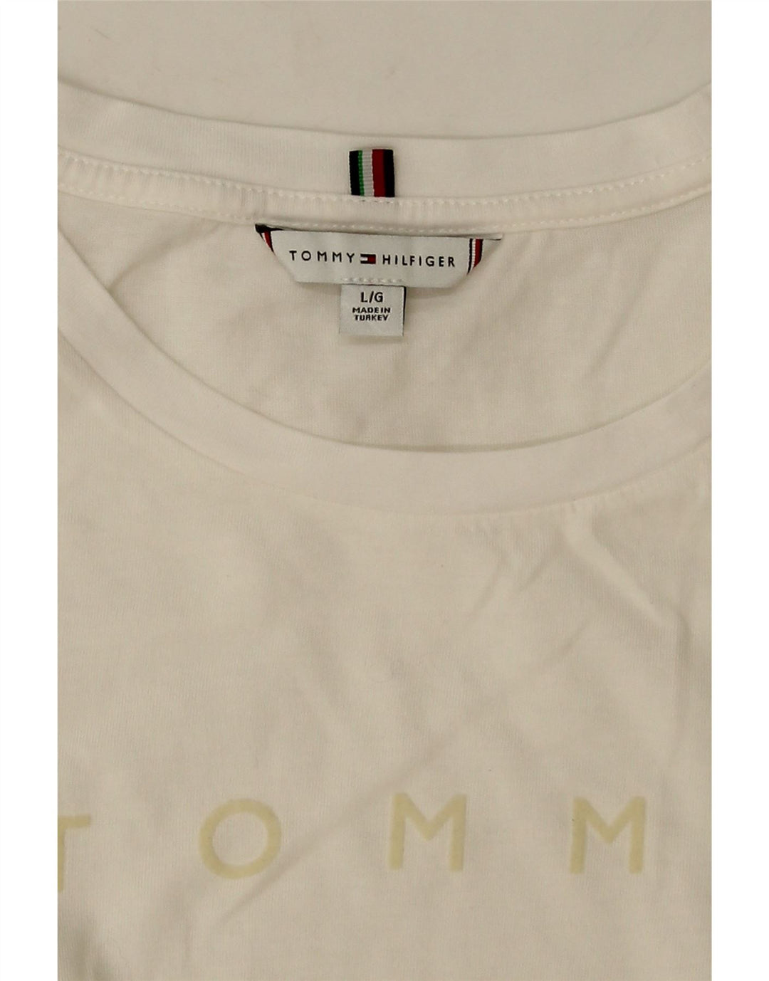 Tommy Hilfiger Damen T-Shirt Top UK 16 Large Weiß