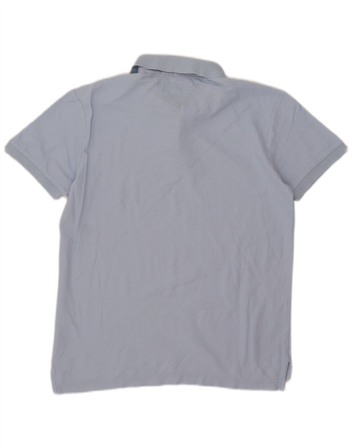 Tommy Hilfiger Herren-Poloshirt mit normaler Passform, mittelblaue Baumwolle