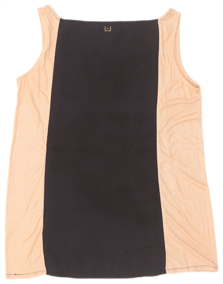 Liu Jo Damen Weste Top IT 40 Small Schwarz Colourblock Polyester