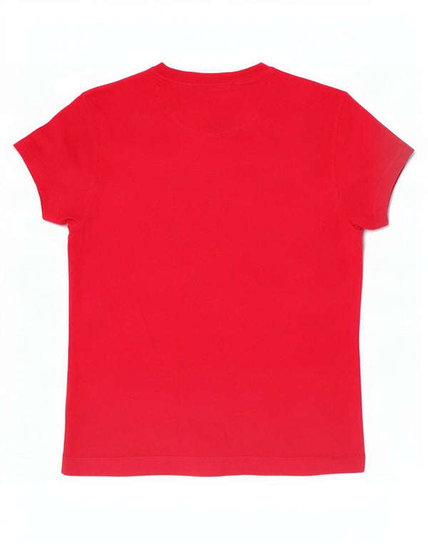 Berghaus Damen Grafik-T-Shirt-Oberteil UK 14 Mittelrot geblümte Baumwolle