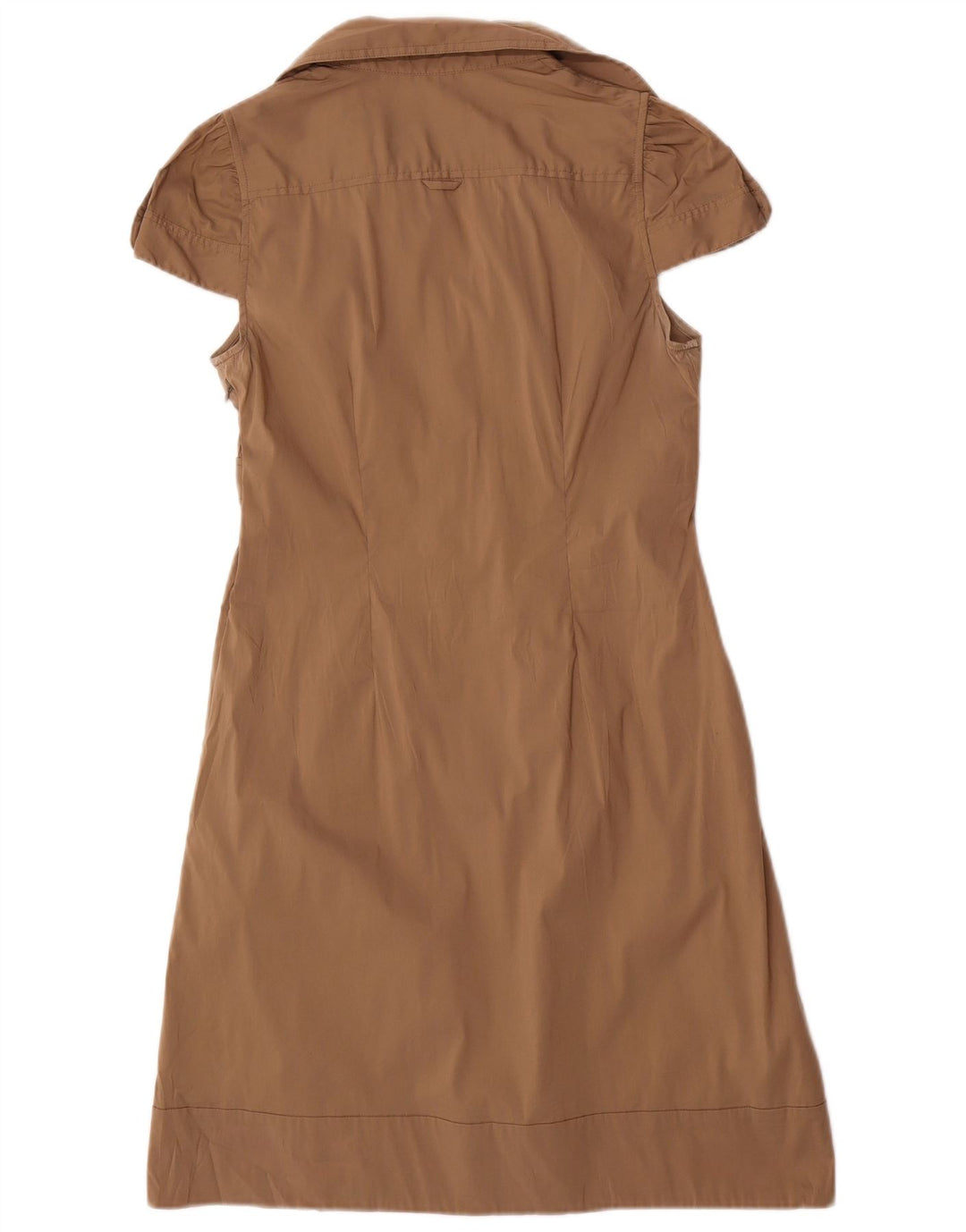 BCBGMAXAZRIA Damen A-Linien-Kleid UK 12 Mittelbeige Baumwolle