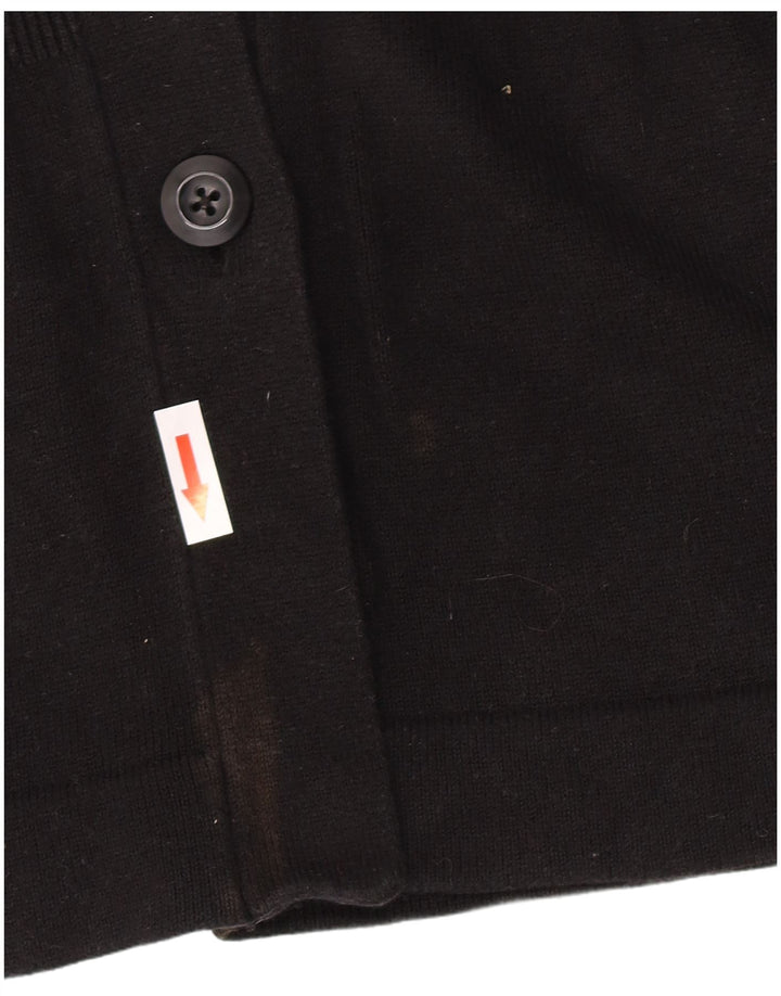 Eddie Bauer Damen-Cardigan-Pullover UK 14 Mittelschwarze Baumwolle