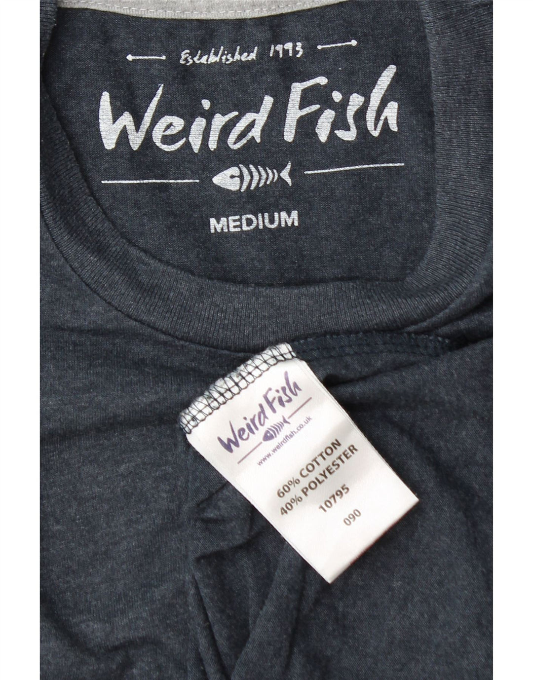 Weird Fish Herren-T-Shirt-Oberteil, mittelgroß, marineblau, Baumwolle
