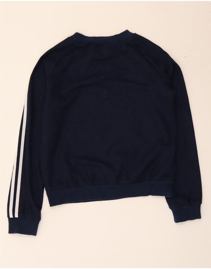 Adidas Herren Crop Sweatshirt Pullover UK 8 Small Marineblau Polyester