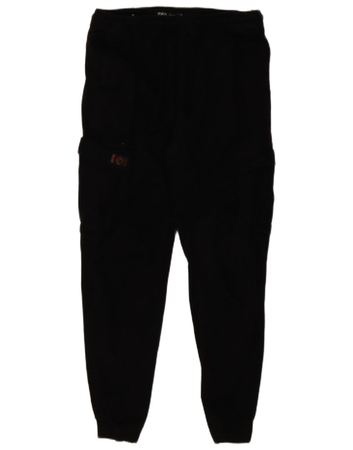 Zara Herren-Jogginghose, Cargohose, Größe M, W30, L27, Schwarz, Baumwolle