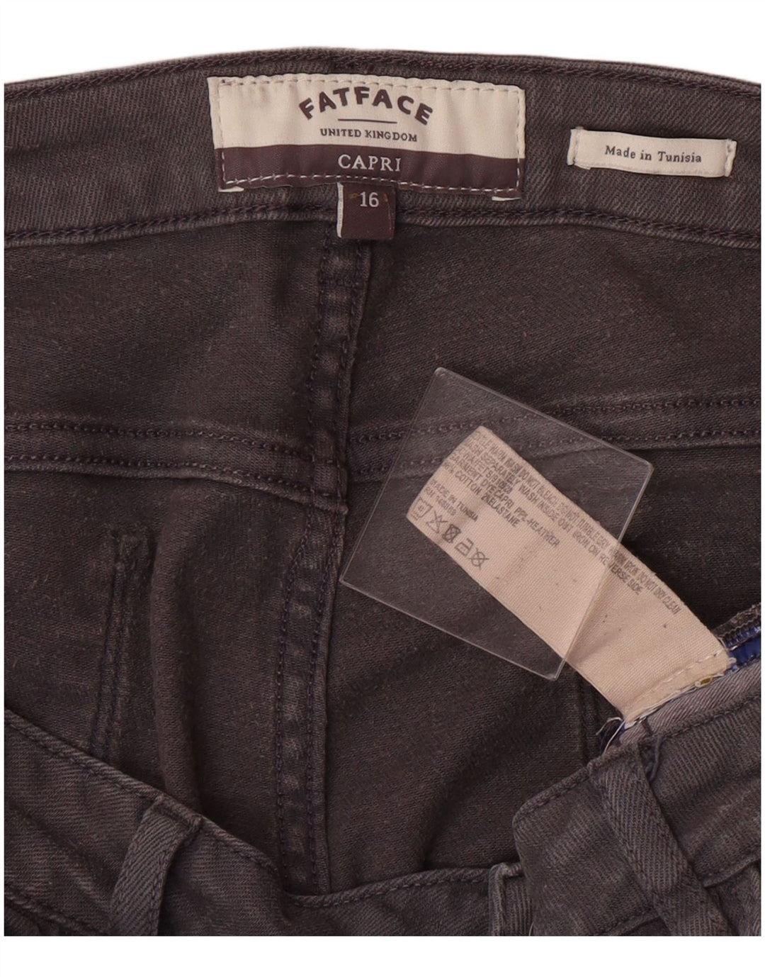 FAT FACE Damen Capri-Jeans US 16 2XL W36 L24 Graue Baumwolle