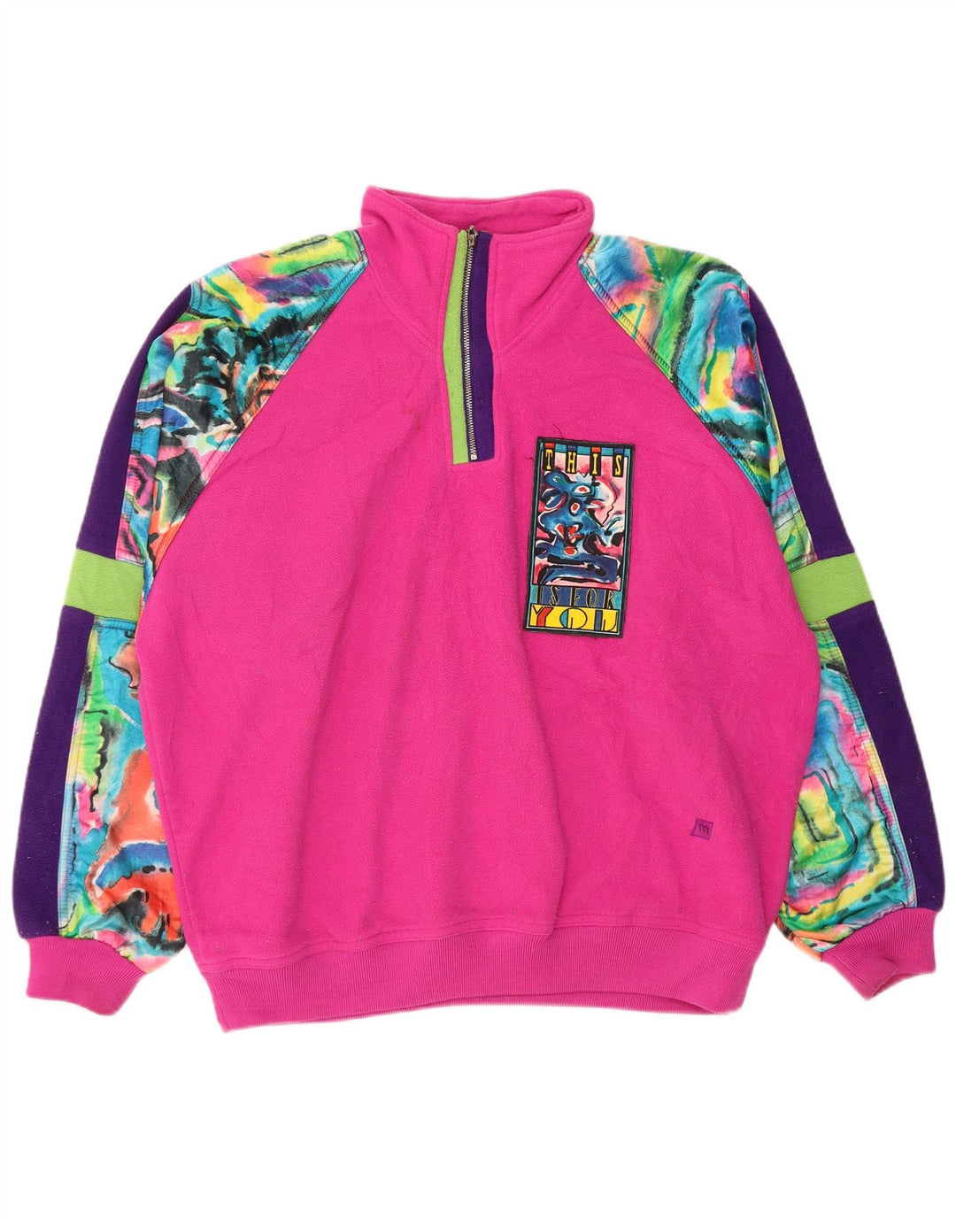 MASER M Damen Übergroßer Grafik-Fleecepullover EU 40 Mittelrosa