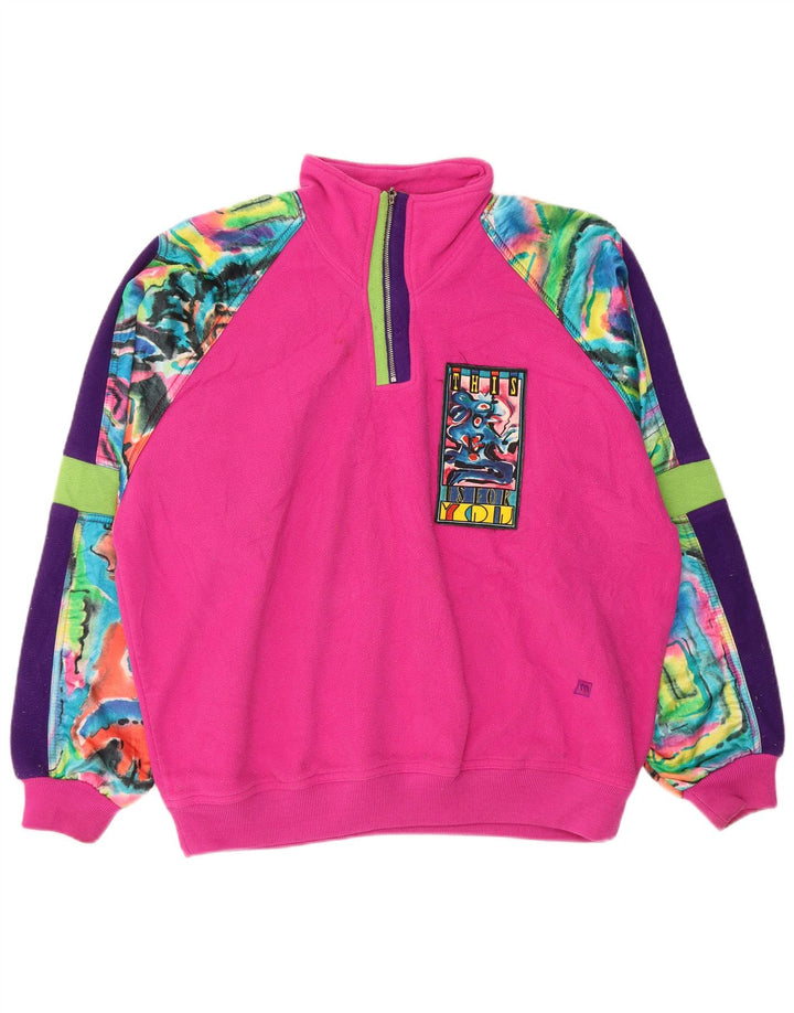 MASER M Damen Übergroßer Grafik-Fleecepullover EU 40 Mittelrosa