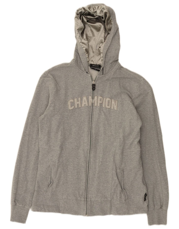 Champion Damen Heritage Graphic Zip Hoodie Pullover UK 18 XL Grau
