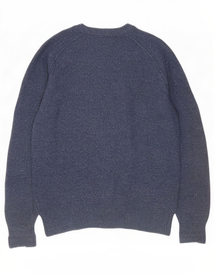 Gap Herren-Pullover mit Rundhalsausschnitt, mittlere marineblaue gesprenkelte Wolle
