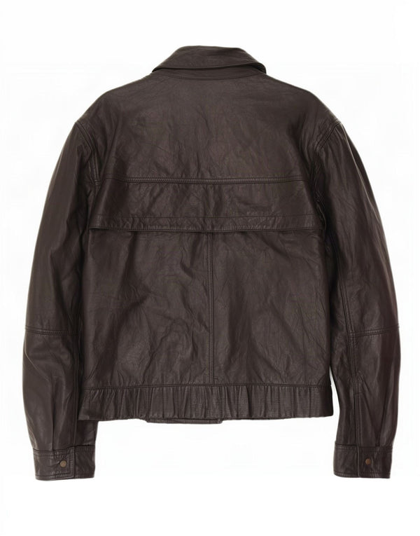 Vintage Herren Lederjacke IT 54 2XL Schwarz