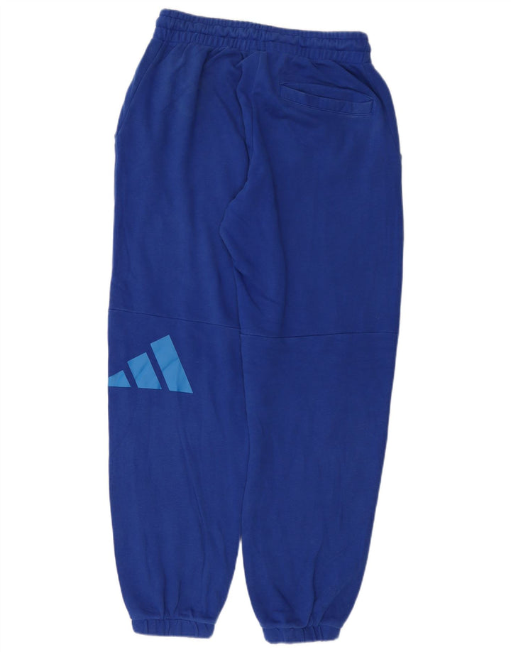 Adidas Herren-Trainingshose mit Grafik, mittelblaue Baumwolle