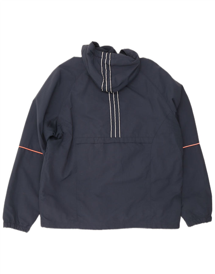 Adidas Herren-Anorakjacke mit Kapuze, UK 42/44, großes marineblaues Polyester